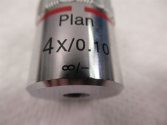 Micros Austria 4x Microscope Objective Lens 0.10 Plan Infinity Corrected