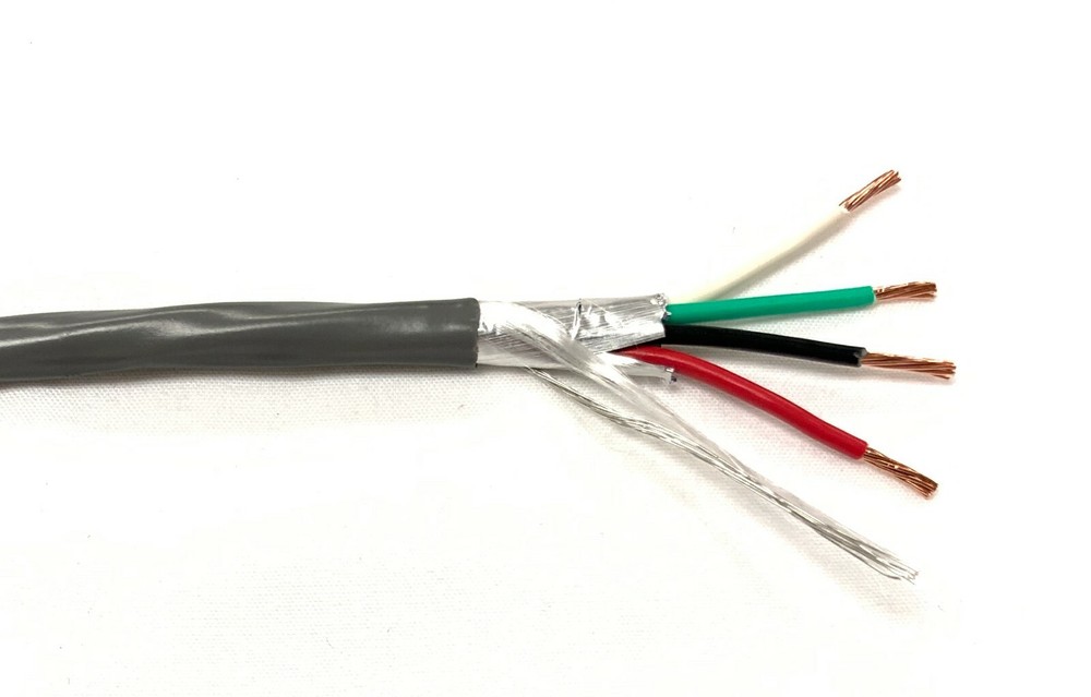25 ft West Penn Wire 3244 – 4 Conductor 18 Gauge Shielded Cable CMR – USA Made!