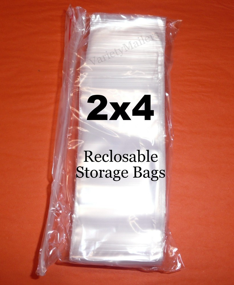 300 Plastic Reclosable Storage Bags 2”x 4” Clear 2 Mil Zip-Top Baggies 2×4