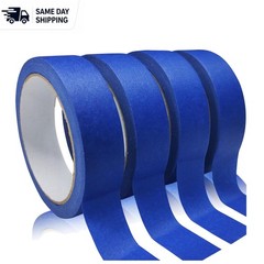 Professional Blue Painters Tape – 4 Rolls, 0.94in x 22yd, Non-Toxic, Easy Tear