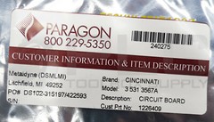 REMANUFACTURED CINCINNATI 3-531-3567A CIRCUIT BOARD