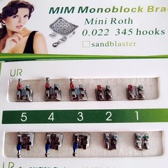 10 Sets Dental Ortho Metal Brackets MIM Monoblock Mini Roth/MBT 022 345 Hooks