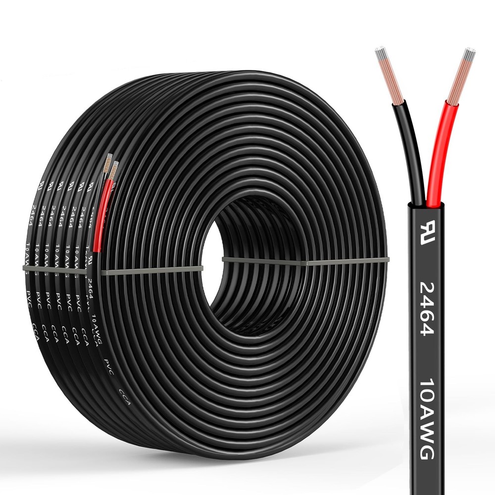 10 Gauge 2 Conductors 100FT Electrical Wire, Flexible Low Voltage PVC Copper …