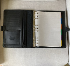 Filofax Richmond A5 Organizer Black Leather 1996 England Personal Planner Vintag