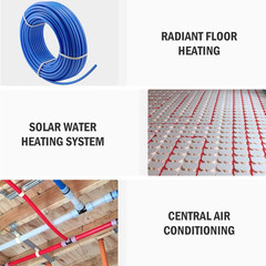 ZELCAN 2x300ft 1/2″ PEX-B Tubing Red+Blue Non-Barrier for Water Line