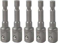 5pcs Hex Shank to Square Drive Socket Adapters Impact Socket Set with 1/4 to 3/8