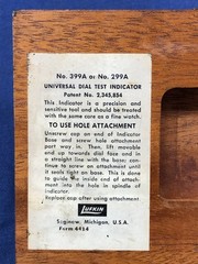 Lufkin Universal Dial Test Indicator – Mint Cond – Mahogany Case – 399A – 299A
