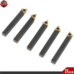 5 PCS 1/4” Carbide Indexable Turning Tool Set in Fitted Box For Lathes US