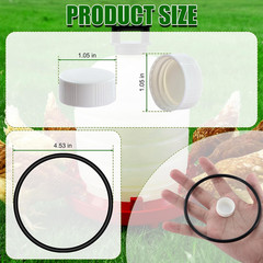 Poultry Waterer Replacement Kit 10 Caps 4 O Rings for 3 5 7 Gallon Fount New USA