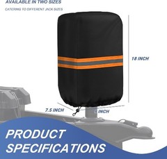 Tongue Jack Cover Universal RV Electric Tongue Trailer 18″H x 7.5″W x 9″D Black