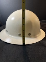 NEW NOS VTG SuperGlas FIBRE-METAL Safety Hard Rimmed Hat Cap Helmet White USA