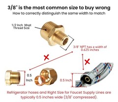 1/2″ to 3/8″ NPT Adapter, Brass Reducing Hex Nipple 4 Piece