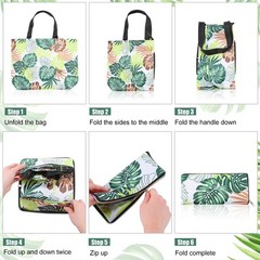 Woanger 4 Pcs Reusable Shopping Bags Washable Large, As Picture Shown