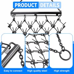 Steel Drag Harrow 4X4FT Heavy Duty Chain For ATV UTV Tractor Leveling Grading