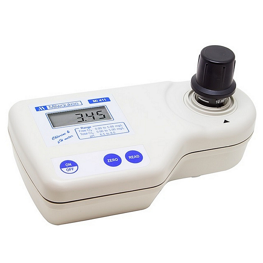 Milwaukee MI411 pH and Free & Total Chlorine Photometer – NO Cells, No Reagents