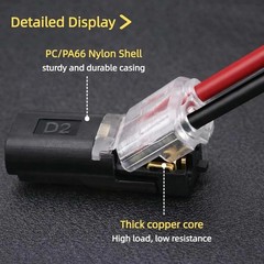 Double-Wire Plug-in Connector with Locking Buckle, Quick Clip Wire Connector