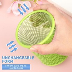 Pen Holder Cup for Desk, Wire Mesh Pencil Cup Holder, Green | Pen Cup for Desk