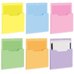 Fuutreo 6 Pcs Magnetic Wall File Organizer Vertical-Large, Macaron Color