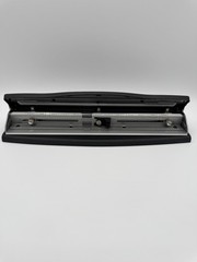 Staples Gripped 3-Hole Punch Adjustable 15 Sheet Capacity Silver Black