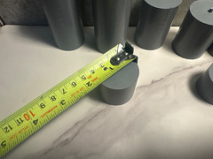 1-1/2″ GRAY PVC plastic solid round stock, 7 pieces, 14-1/4” total length