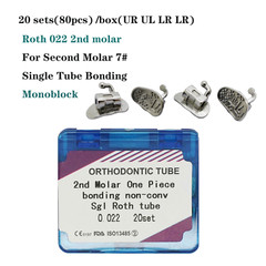 20 sets Dental Orthodontic Buccal Tube 1st 2nd Molar MBT Roth 022 Bondable Tubes