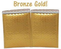 6×10 Pink Metallic, Bronze Gold METALLIC BUBBLE MAILERS, Padded Envelope Pack