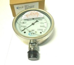 Gauge 4″ Face S/S Case 0-10000 PSI 1/2″ NPT Stainless Tube & Socket Filled 323FF