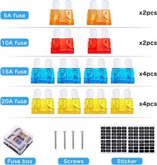 6 Way 12V Fuse Box 12Volt Blade Fuse Block, 6 Circuit W/Negative Bus Waterproof