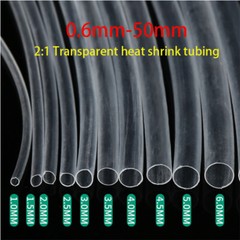 0.6mm-50mm 2:1 Transparent Clear Heat Shrink Heatshrink Tube Tubing Wire Sleeves