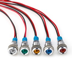 10PCS 8mm 12/24V 1/2″ LED Metal Indicator Light Signal Lamp Waterproof