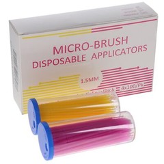 House Brand Dentistry 101318 Micro-Brush Applicators Fine Yellow & Pink 4 x 100P