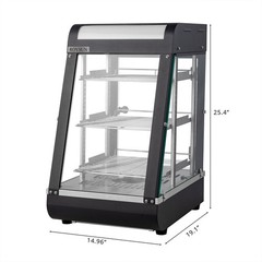 ROVSUN Commercial 3 Tiers 15″ Heat Food Pizza Warmer Display Show Case w/Bulb