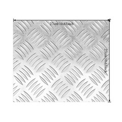 5 Bar Pattern Aluminum Tread Sheet 10.6″x10.6″ Polished Silver Finish