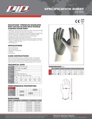 PIP 34-800 MaxiFoam G-Tek Premium Nitrile Foam Coated Gloves 3 Pairs, Sizes M-XL