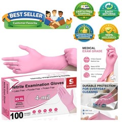 Versatile 4-mil Nitrile Gloves in Cherry Blossom – Ideal for Medical & Salon Use