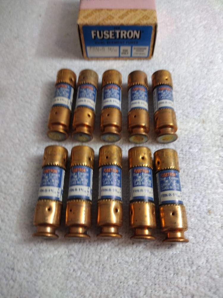 Lot Of 10 Bussmann Fusetron FRN-R-1 6/10 Amp Fuse CartridgeClass RK5 250vac 1.6A