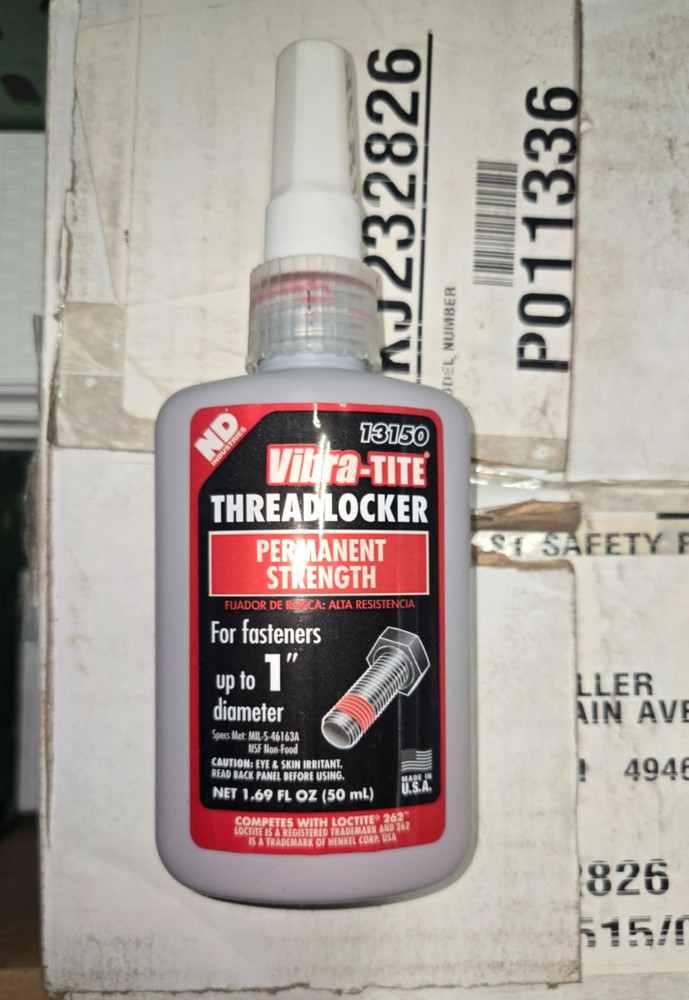 ND 13150 Red Vibra-Tite Threadlocker Permanent Strength 1.69 oz PAST EXP DATE