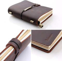 Classic Leather Journal for Writing and Planning 5.2 x 4 Inches Coffee Color