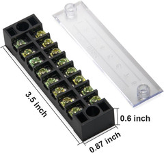 Terminal Block and Strip – 12Pcs 8 Positions Dual Row 600V 15A Screw Terminal