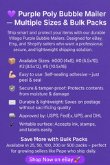 Purple Poly Bubble Mailers 4×8 6.5×10 8.5×12 10.5×16 Self Seal Envelopes