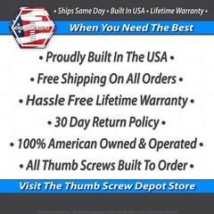 #10-32 x 1/2″ Thumb Screw Stainless Steel – Black Tee / Wing Knob – USA