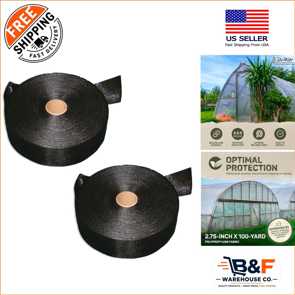 Durable Non-Adhesive Batten Tape for Greenhouse Plastic – 2 Pack, 100 Yards Each