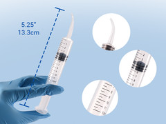 Dental Surgical 12CC Irrigation Syringe Curved Tip with Graduation up to 1000pcs