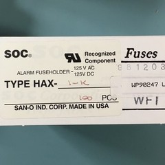 LOT OF (100) NEW SAN-O HAX-1-K ALARM FUSEHOLDER 125V AC , 125V DC R/A