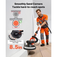 Uimoso Electric Drywall Sander 1150W with Adjustable Speed and Self-Suction