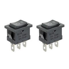 Black Rocker Switch ON-OFF-ON 6 Pin 21X15mm DPDT 6A/250VAC 10A/125VAC 2/5/10 Pc