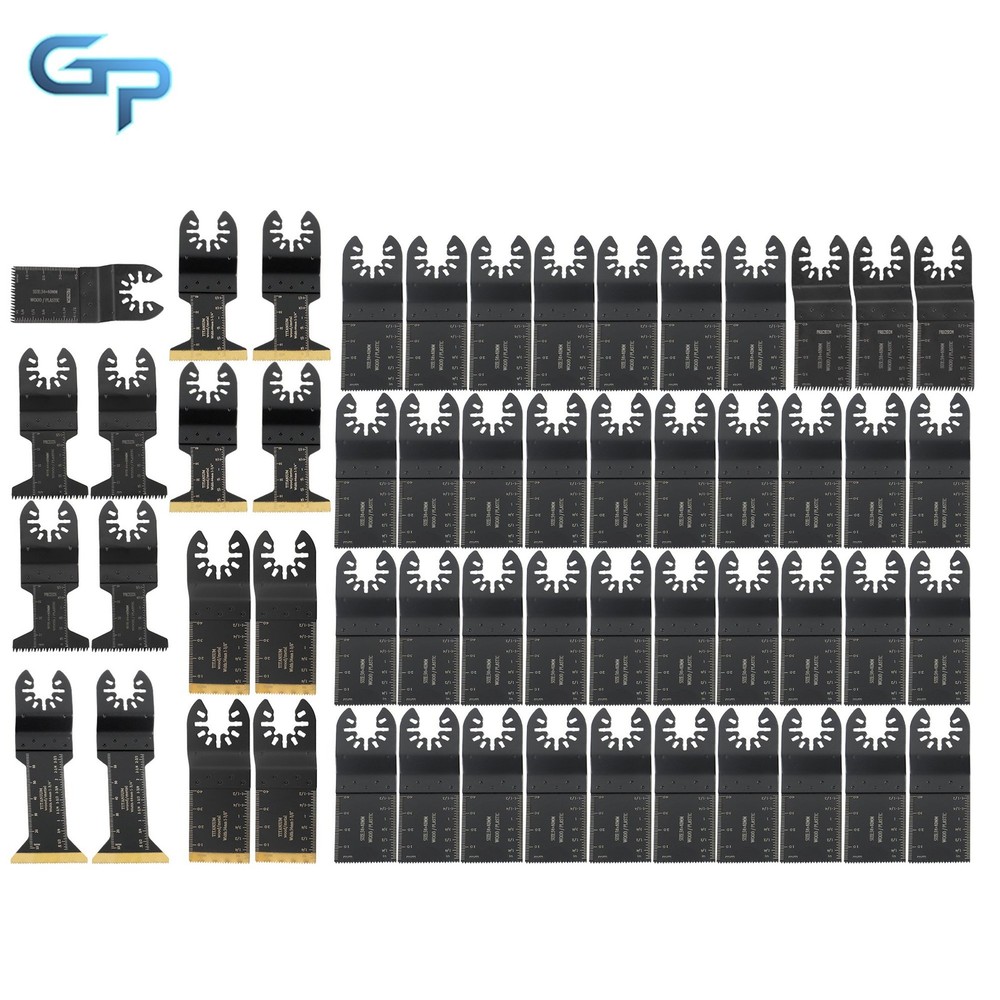 55 Pcs 6 Types Oscillating Saw Blades Multi Tool Blades Kits for Metal & Wood