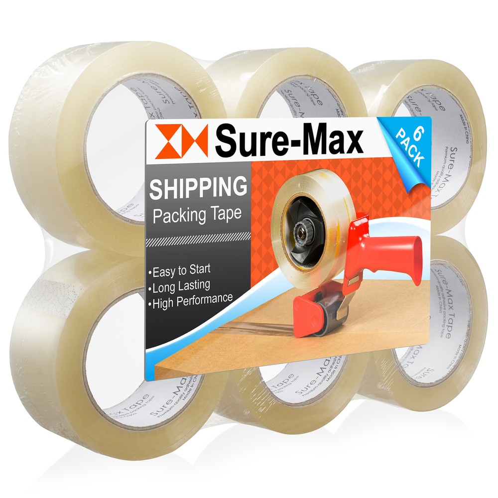 6 Rolls Carton Sealing Clear Packing Tape Box Shipping – 2 mil 2″ x 110 Yards