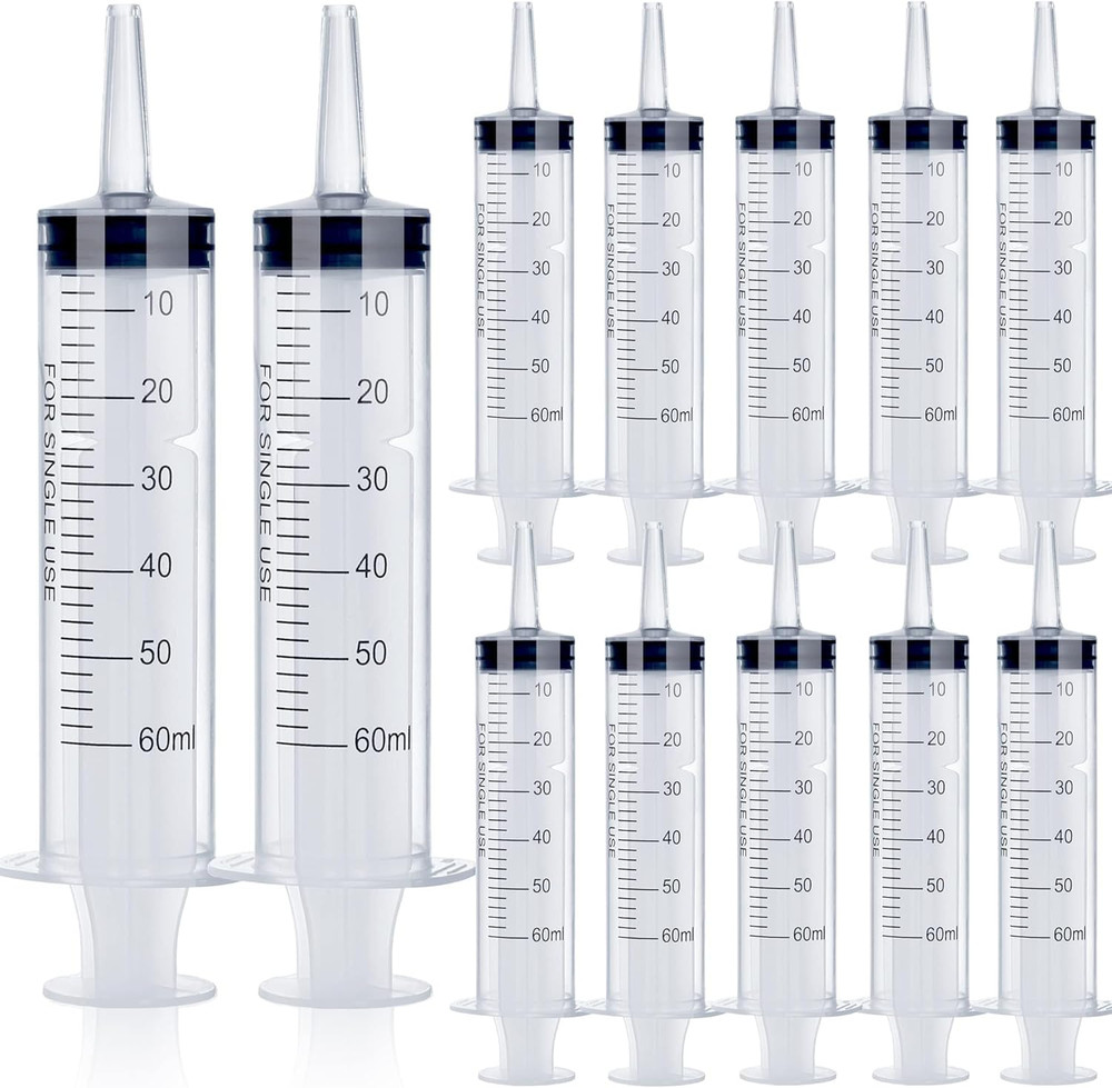 12Pack 60ml Syringe for Liquid – Large Plastic Syringes Without Needle for Jello