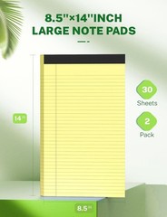 Zaviko Legal Pads 8.5 x 14, Wide Ruled Pads, 12 8.5×14 In-30 Sheets